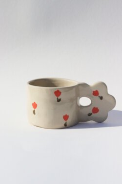 flower handle mug - tulips