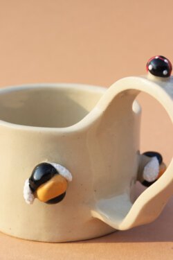 Alternative view of bees & ladybugs mug