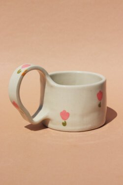 Alternative view of tulip mug in pink