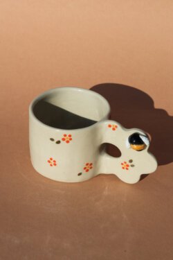 flower handle mug